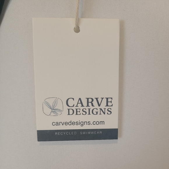 NEW Carve Designs Women's Eden w. Clay (Green & Coral) Bottom Swim Sz. S NWT - Picture 2 of 5